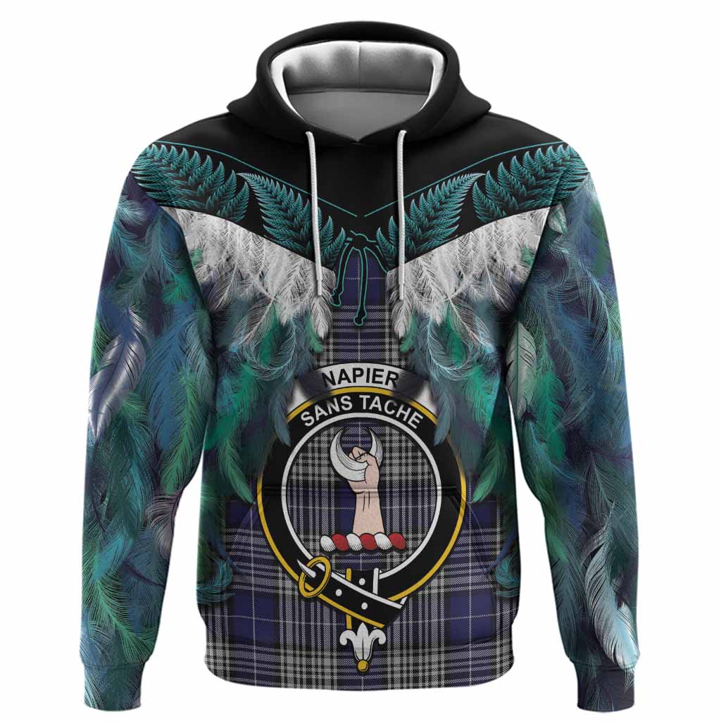 Napier Tartan Crest Hoodie New Zealand Maori Korowai Cloak