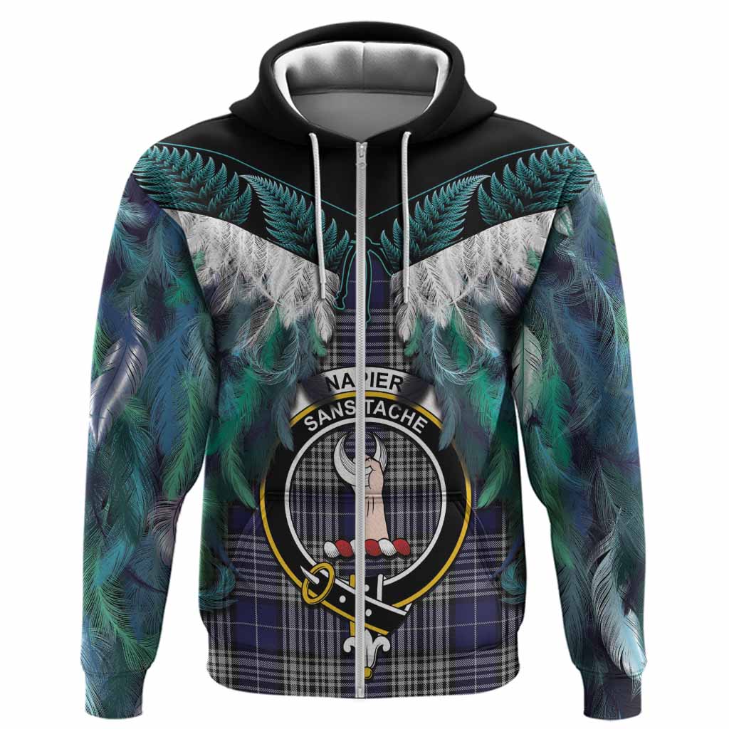 Napier Tartan Crest Hoodie New Zealand Maori Korowai Cloak