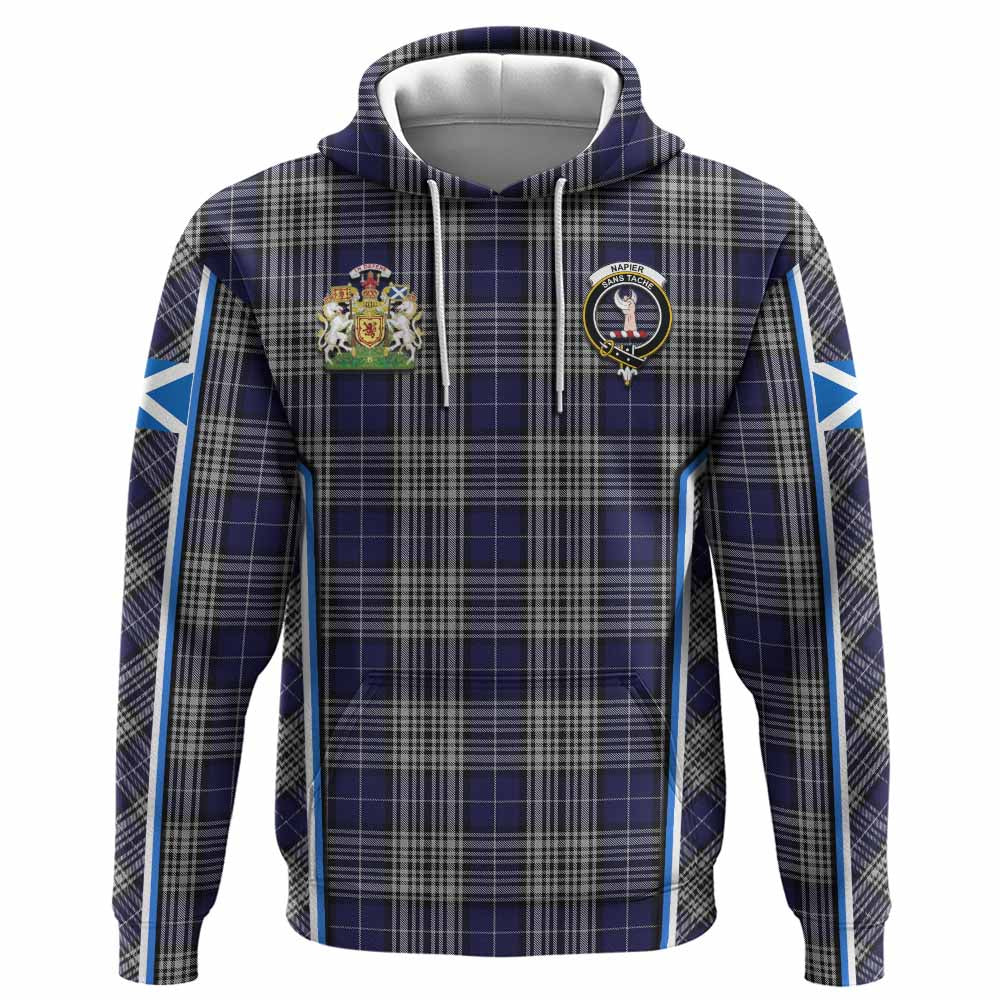 Napier Tartan Crest Hoodie Scotland Coat of Arm Flag Style - Tartan Vibes Clothing