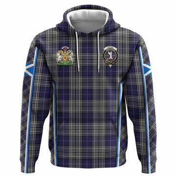 Napier Tartan Crest Hoodie Scotland Coat of Arm Flag Style