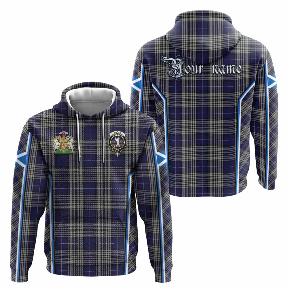 Napier Tartan Crest Hoodie Scotland Coat of Arm Flag Style - Tartan Vibes Clothing