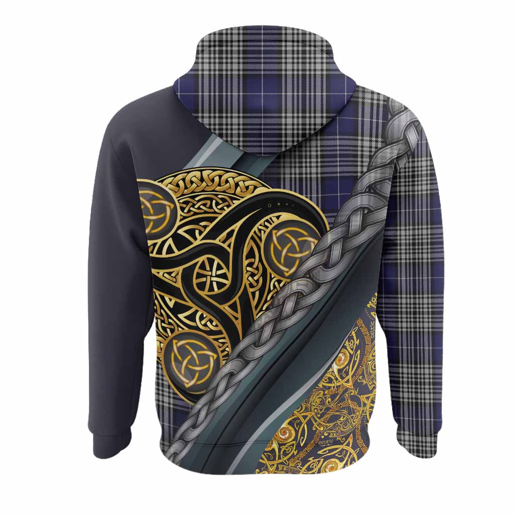 Napier Tartan Crest Hoodie Scottish Triskele Celtic