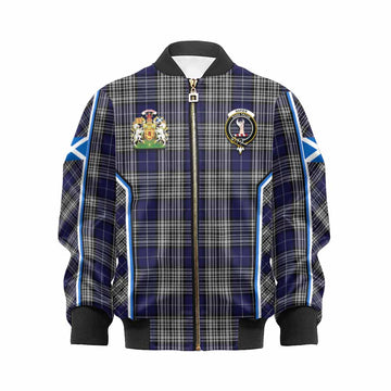 Napier Tartan Crest Kid Bomber Jacket Scotland Coat of Arm Flag Style - Tartan Vibes Clothing