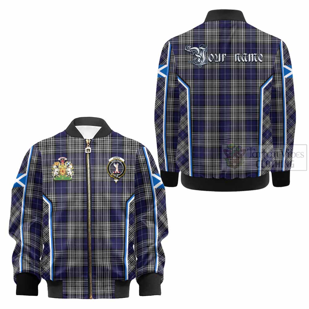 Napier Tartan Crest Kid Bomber Jacket Scotland Coat of Arm Flag Style - Tartan Vibes Clothing