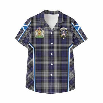 Napier Tartan Crest Kid Hawaiian Shirt Scotland Coat of Arm Flag Style - Tartan Vibes Clothing