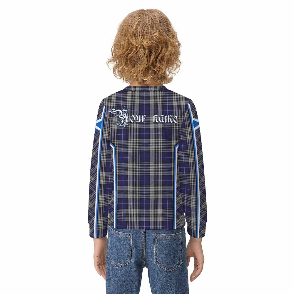 Napier Tartan Crest Kid Knitted Sweatshirt Scotland Coat of Arm Flag Style - Tartan Vibes Clothing