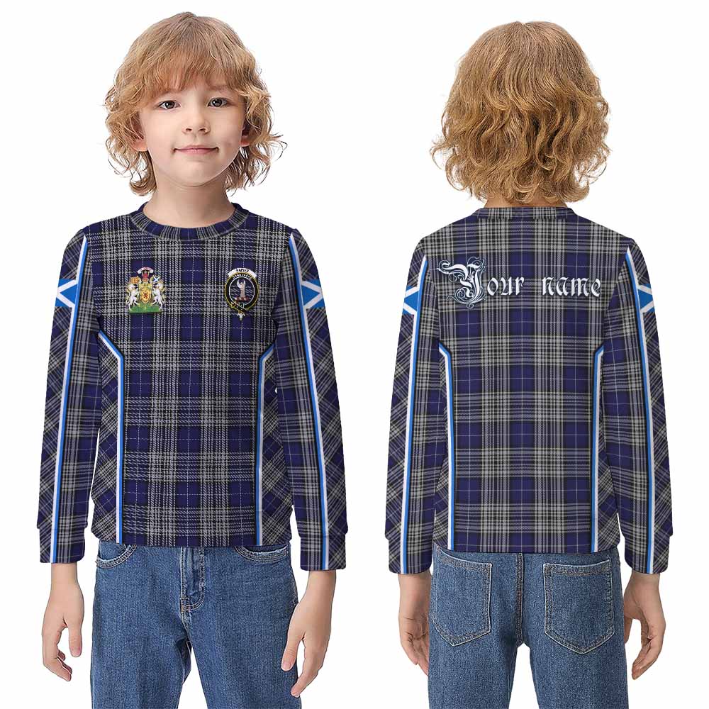 Napier Tartan Crest Kid Knitted Sweatshirt Scotland Coat of Arm Flag Style - Tartan Vibes Clothing