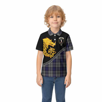 Napier Tartan Crest Kid Polo Shirt Legendary Dragon Knot Half Style