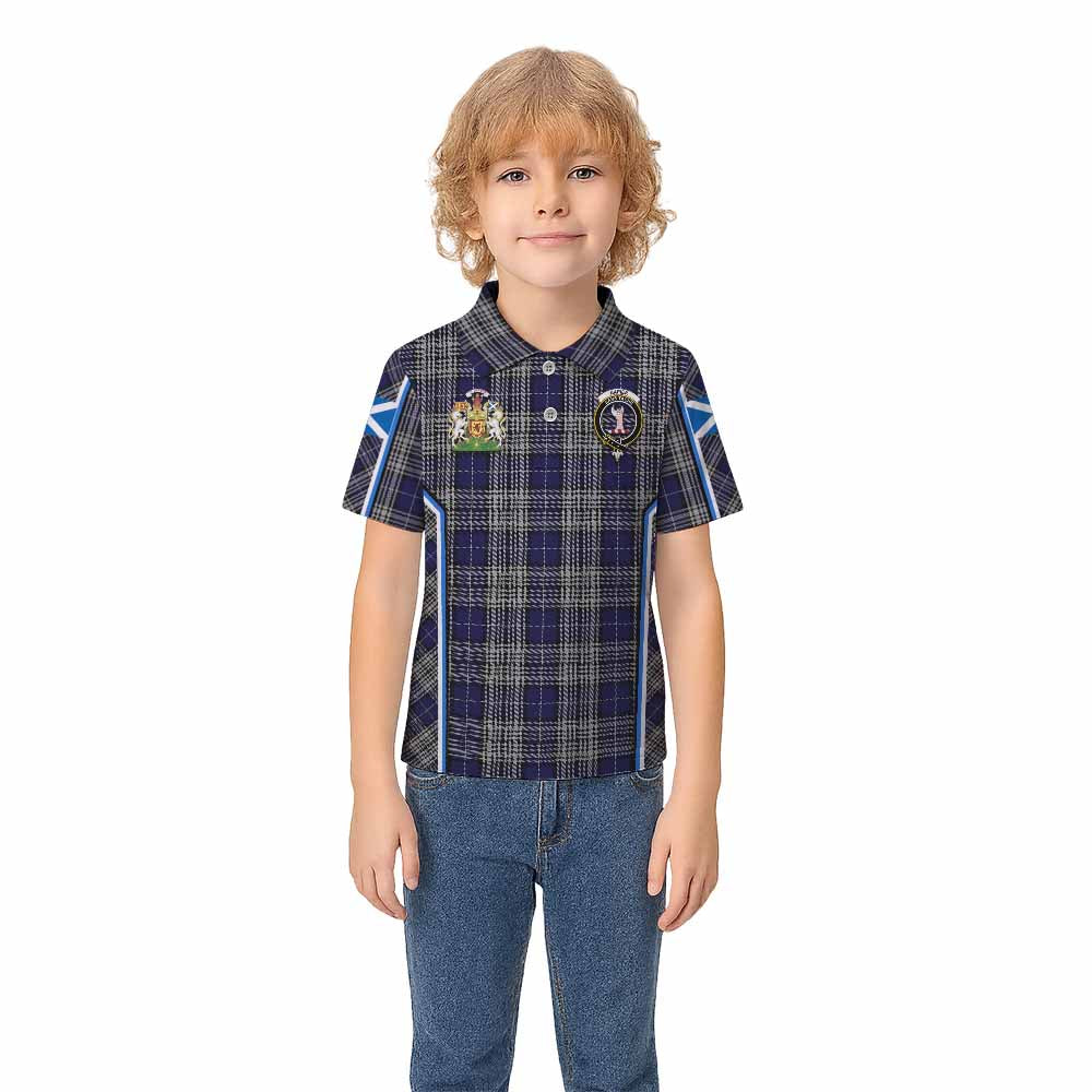 Napier Tartan Crest Kid Polo Shirt Scotland Coat of Arm Flag Style - Tartan Vibes Clothing