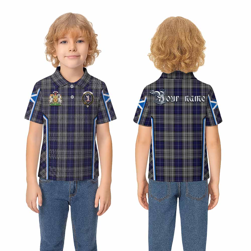Napier Tartan Crest Kid Polo Shirt Scotland Coat of Arm Flag Style - Tartan Vibes Clothing