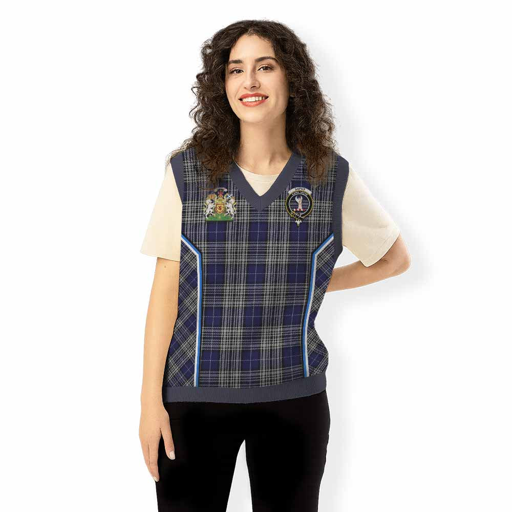 Napier Tartan Crest Knitted V-Neck Vest Scotland Coat of Arm Flag Style - Tartan Vibes Clothing