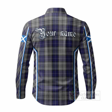 Napier Tartan Crest Long Sleeve Button Shirts Scotland Coat of Arm Flag Style