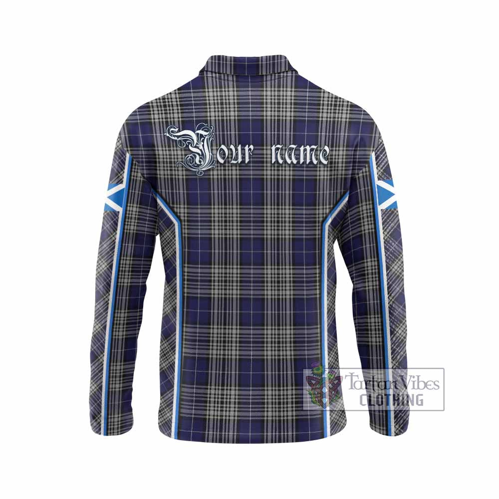 Napier Tartan Crest Long Sleeve Polo Shirt Scotland Coat of Arm Flag Style - Tartan Vibes Clothing