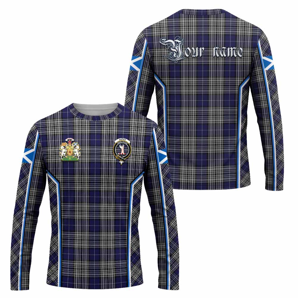 Napier Tartan Crest Long Sleeve T-Shirt Scotland Coat of Arm Flag Style - Tartan Vibes Clothing