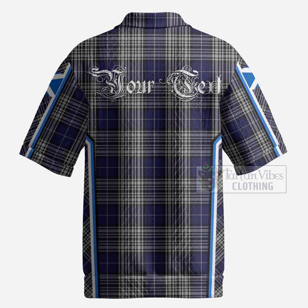 Napier Tartan Crest Men’s Polo Sweater Top Scotland Coat of Arm Flag Style