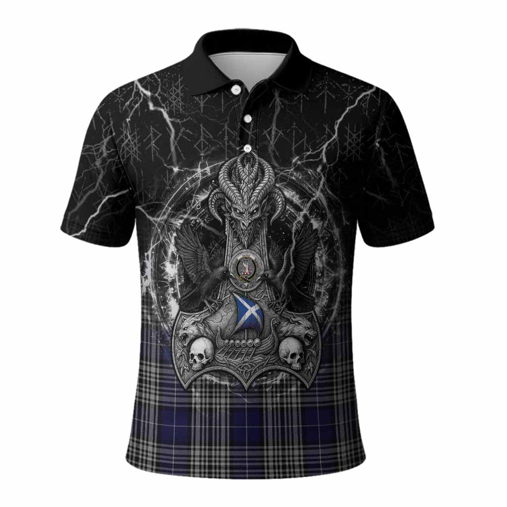 Napier Tartan Crest Polo Shirt Celtic Odin's Raven Legacy