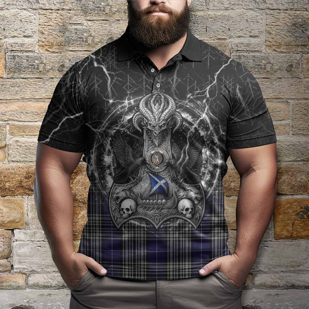 Napier Tartan Crest Polo Shirt Celtic Odin's Raven Legacy