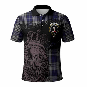 Napier Tartan Crest Polo Shirt Crowned Lion Heritage Style