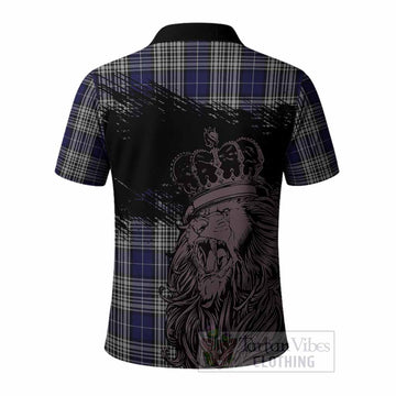Napier Tartan Crest Polo Shirt Crowned Lion Heritage Style