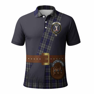 Napier Tartan Crest Polo Shirt Kilt Costume Style