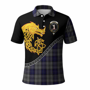 Napier Tartan Crest Polo Shirt Legendary Dragon Knot Half Style