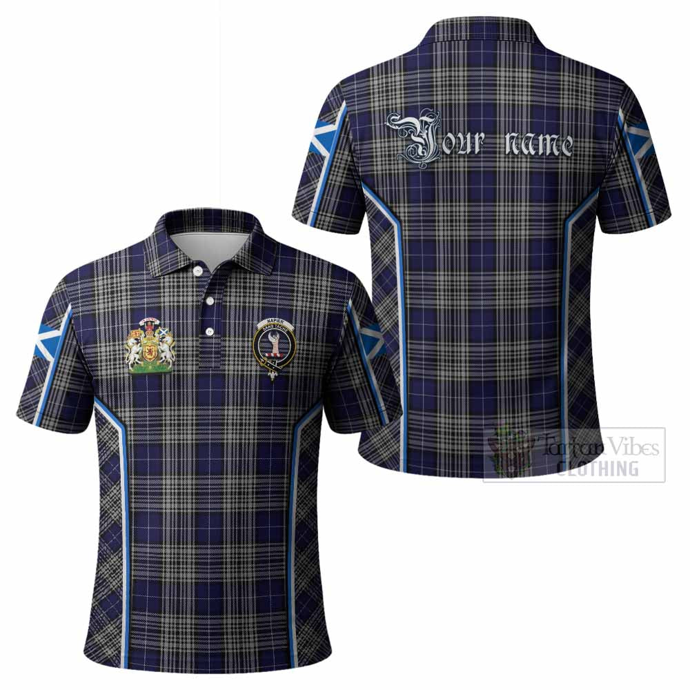 Napier Tartan Crest Polo Shirt Scotland Coat of Arm Flag Style - Tartan Vibes Clothing
