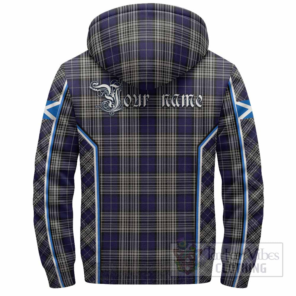 Napier Tartan Crest Sherpa Hoodie Scotland Coat of Arm Flag Style - Tartan Vibes Clothing