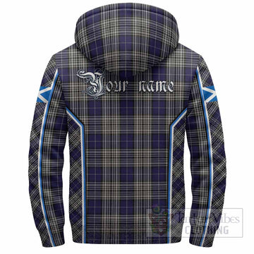 Napier Tartan Crest Sherpa Hoodie Scotland Coat of Arm Flag Style