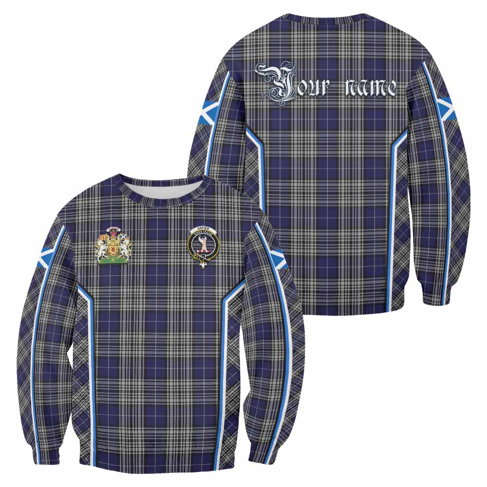 Napier Tartan Crest Sweatshirt Scotland Coat of Arm Flag Style - Tartan Vibes Clothing