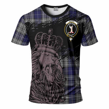 Napier Tartan Crest T-Shirt Crowned Lion Heritage Style