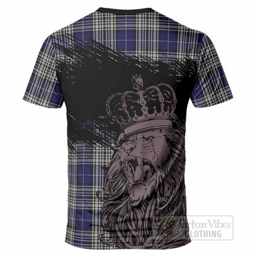 Napier Tartan Crest T-Shirt Crowned Lion Heritage Style