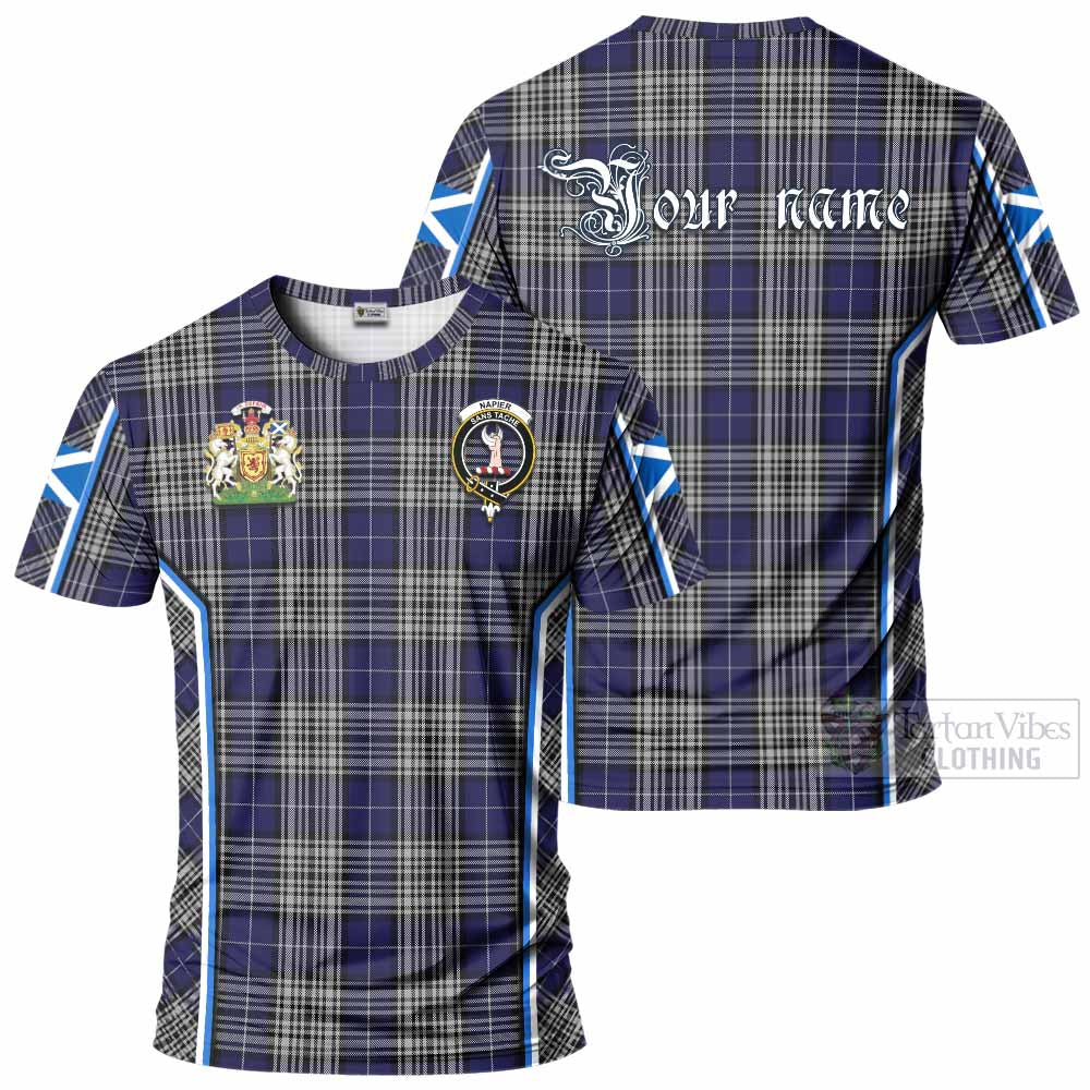 Napier Tartan Crest T-shirt Scotland Coat of Arm Flag Style - Tartan Vibes Clothing