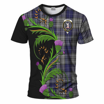 Napier Tartan Crest T-Shirt Scottish Thistle Pride Heritage Art