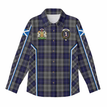 Napier Tartan Crest Women Casual Shirt Scotland Coat of Arm Flag Style - Tartan Vibes Clothing