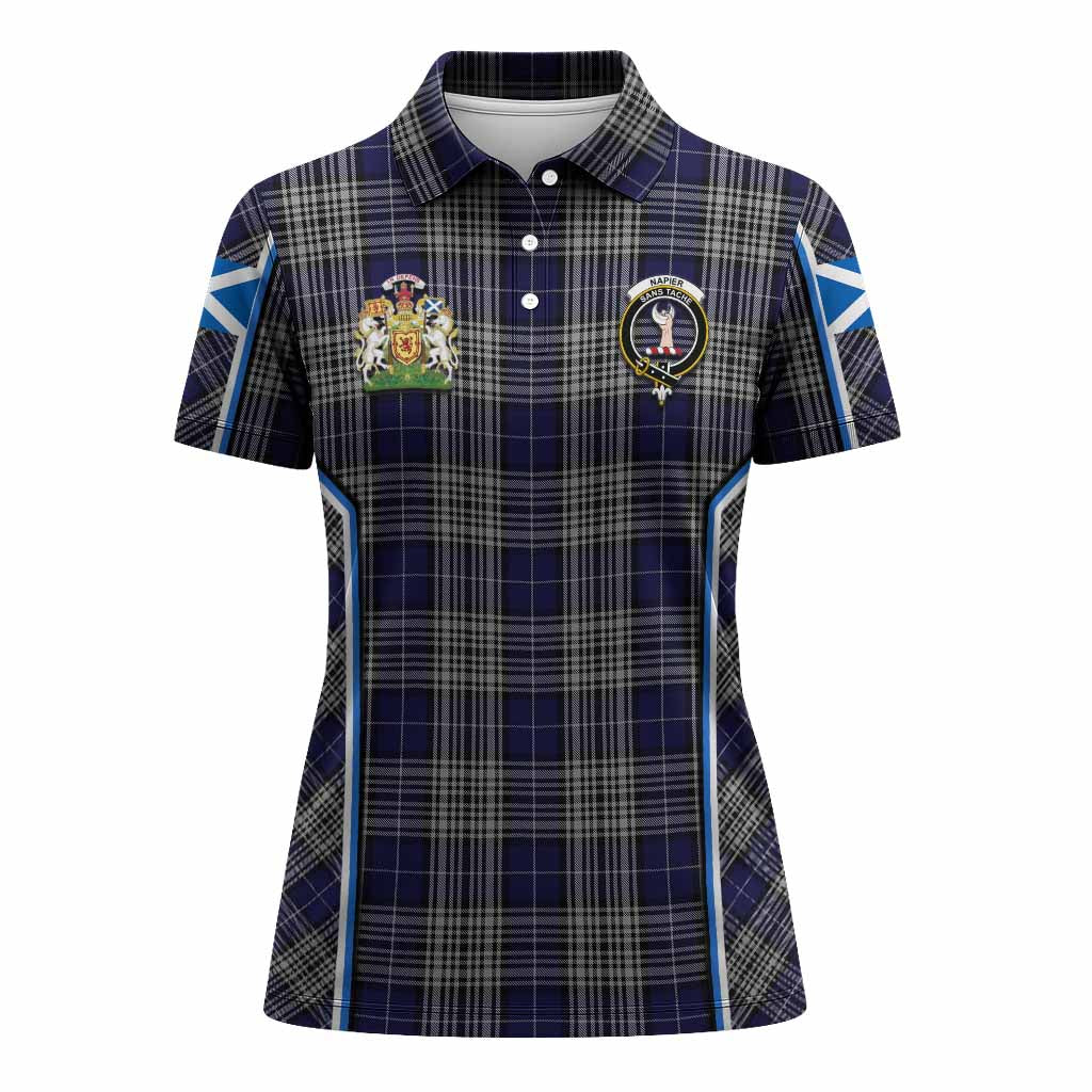 Napier Tartan Crest Women's Polo Shirt Scotland Coat of Arm Flag Style - Tartan Vibes Clothing