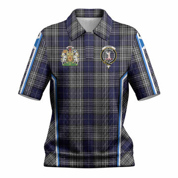 Napier Tartan Crest Women’s Polo Sweater Top Scotland Coat of Arm Flag Style