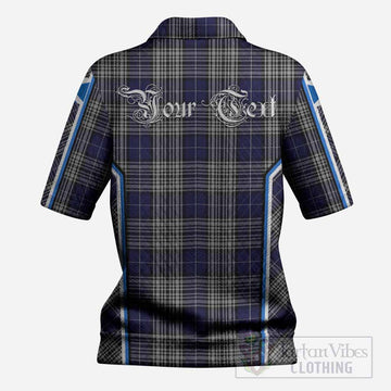 Napier Tartan Crest Women’s Polo Sweater Top Scotland Coat of Arm Flag Style