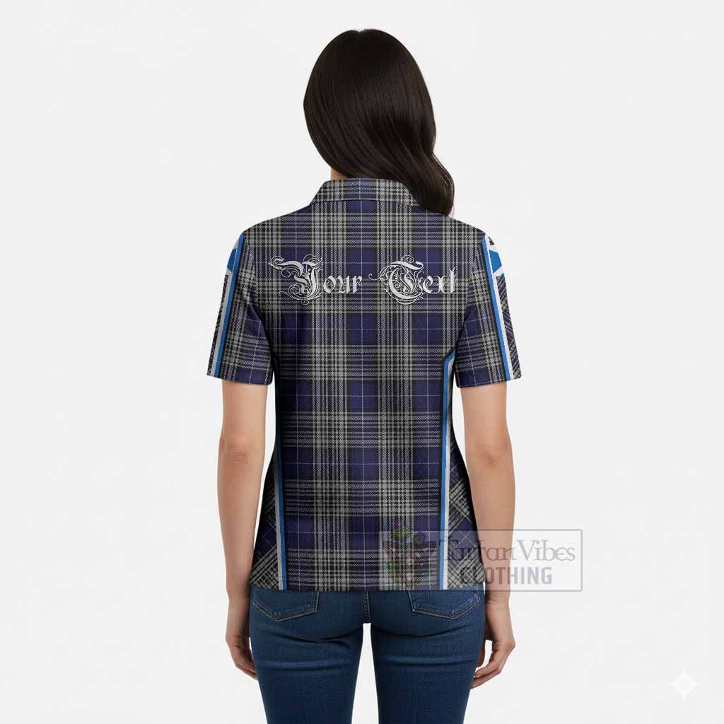 Napier Tartan Crest Women’s Polo Sweater Top Scotland Coat of Arm Flag Style