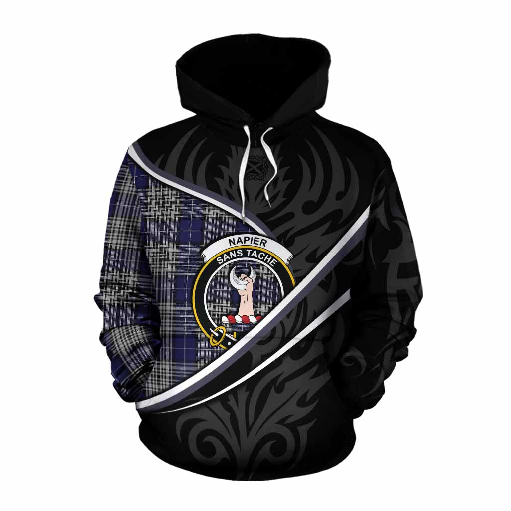 Napier Tartan Family Crest Cotton Hoodie Celtic Scottish Thistle Floral - Tartan Vibes Clothing