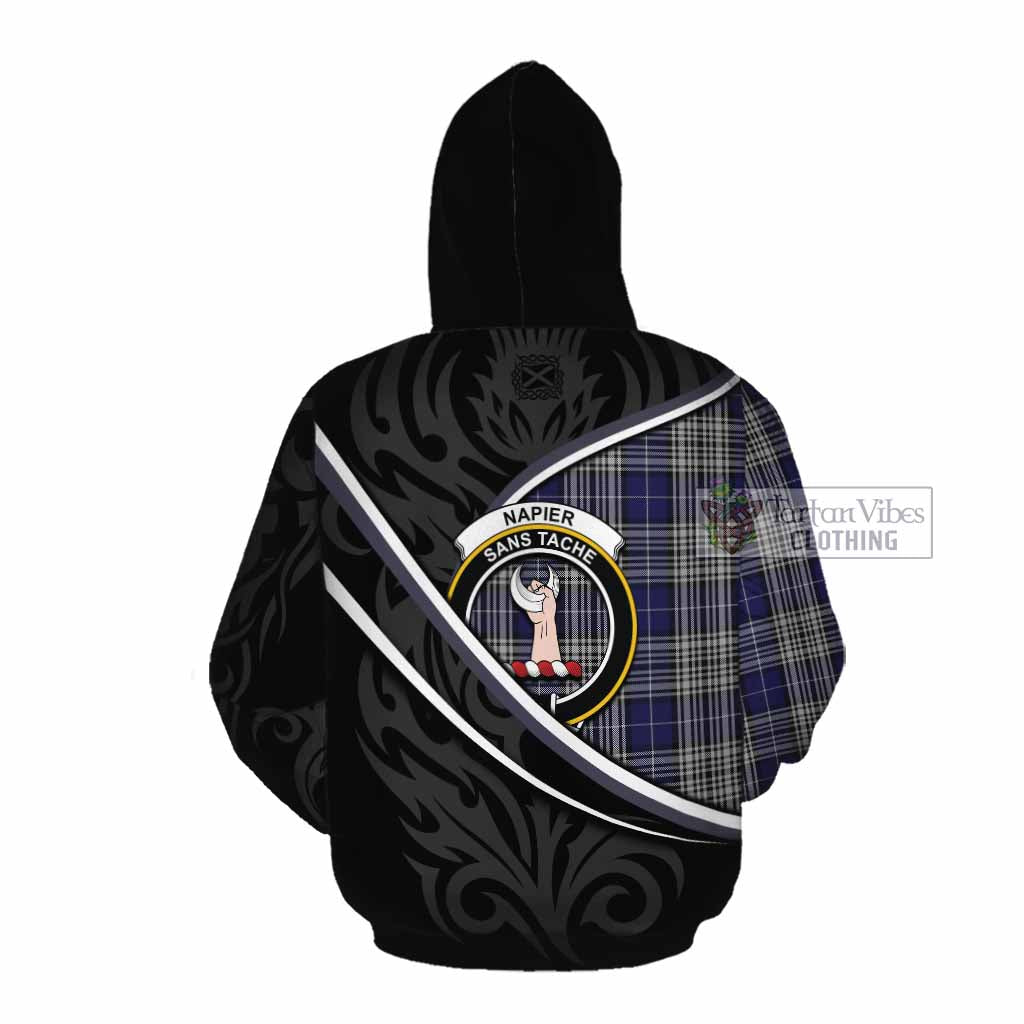 Napier Tartan Family Crest Cotton Hoodie Celtic Scottish Thistle Floral - Tartan Vibes Clothing