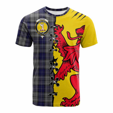 Napier Tartan Family Crest Cotton T-shirt Lion Rampant Honor