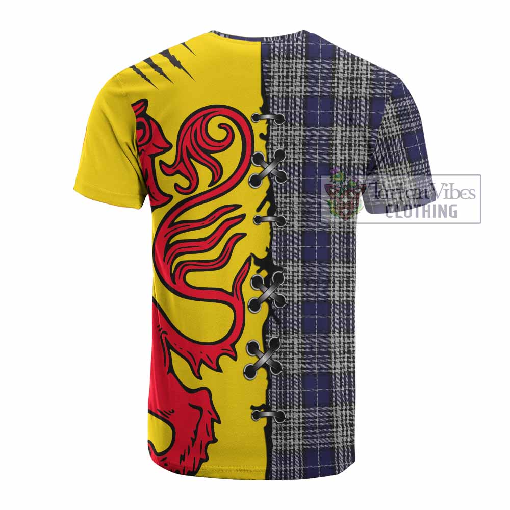 Napier Tartan Family Crest Cotton T-shirt Lion Rampant Honor - Tartan Vibes Clothing
