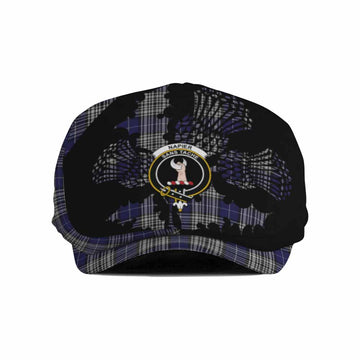 Napier Tartan Family Crest Flat Cap, Jeff Cap Scotland Thistle Floral