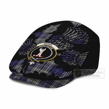 Napier Tartan Family Crest Flat Cap, Jeff Cap Scotland Thistle Floral
