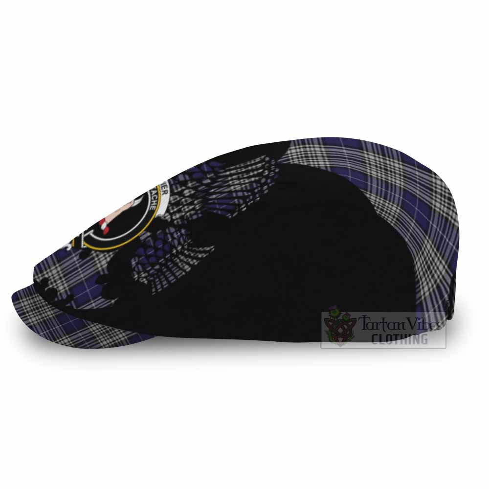 Napier Tartan Family Crest Flat Cap, Jeff Cap Scotland Thistle Floral