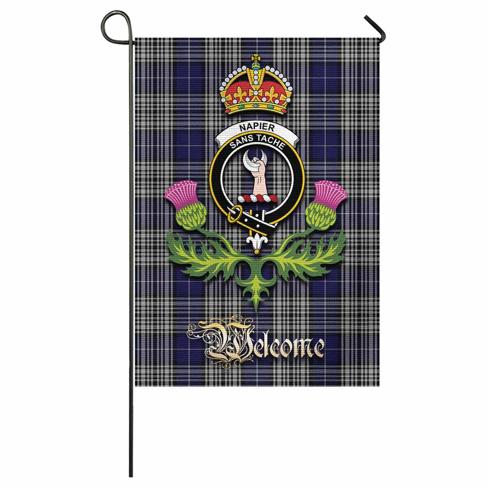 Napier Tartan Family Crest Garden Flag Royal Thistle Welcome Style - Tartan Vibes Clothing