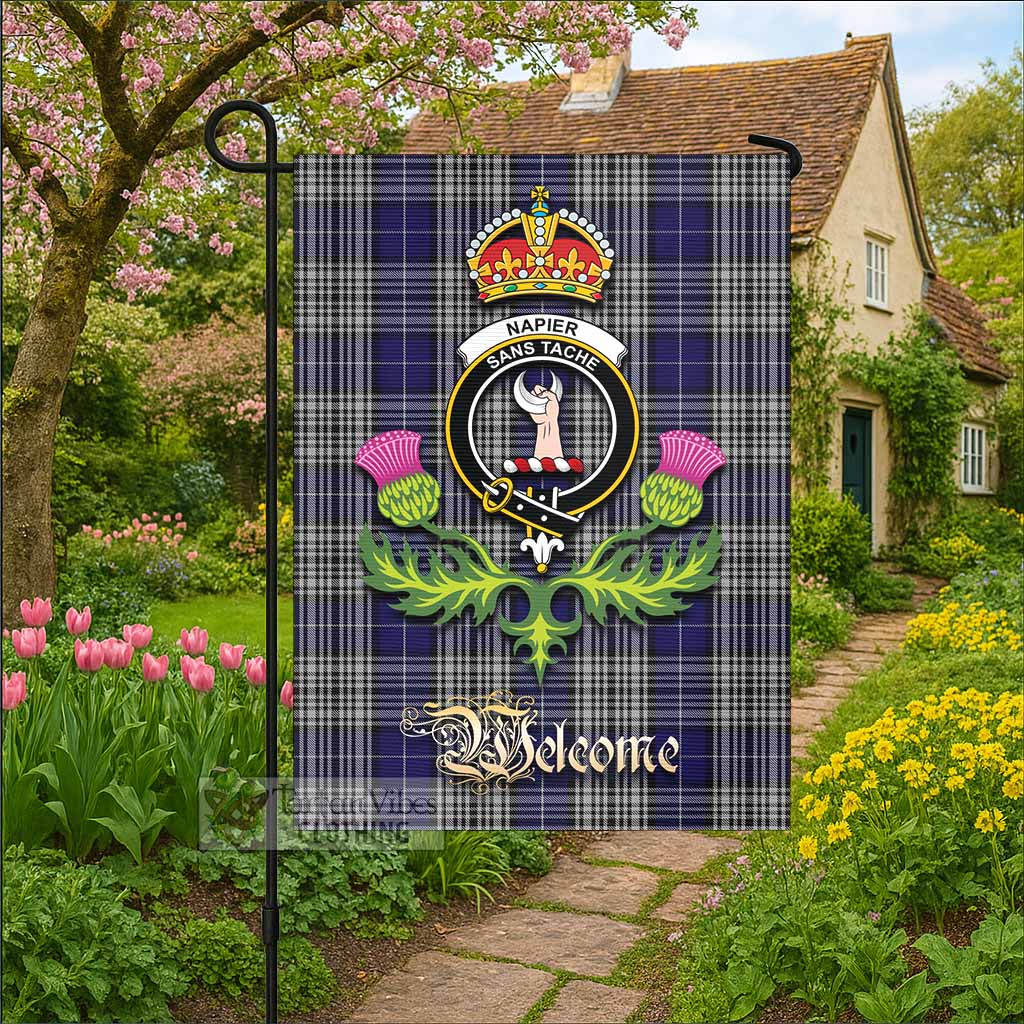 Napier Tartan Family Crest Garden Flag Royal Thistle Welcome Style - Tartan Vibes Clothing