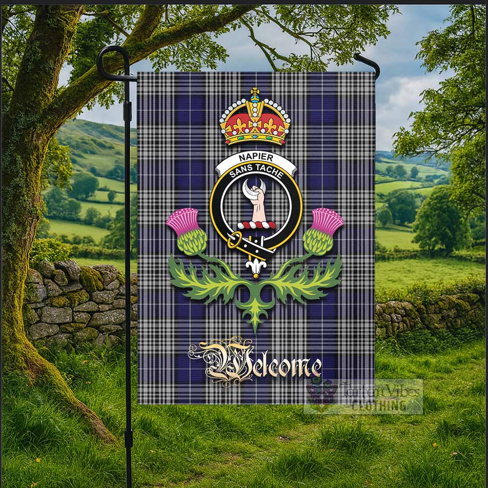Napier Tartan Family Crest Garden Flag Royal Thistle Welcome Style - Tartan Vibes Clothing