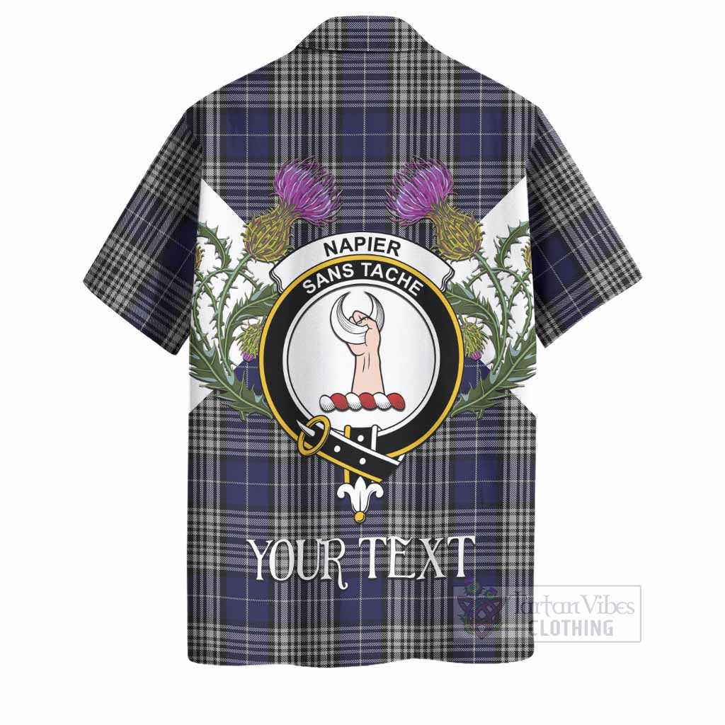 Napier Tartan Family Crest Hawaiian Shirt Scottish Burns Night Thistle Floral