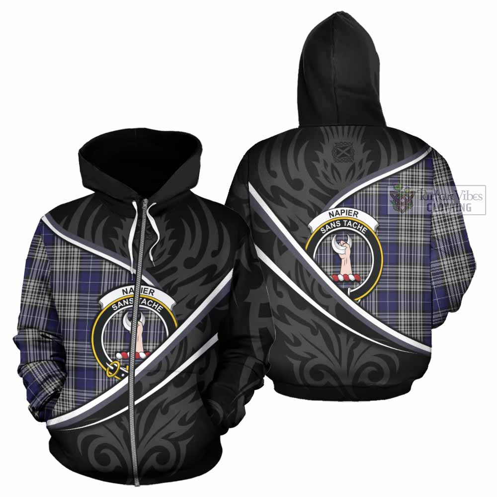 Napier Tartan Family Crest Hoodie Celtic Scottish Thistle Floral - Tartan Vibes Clothing